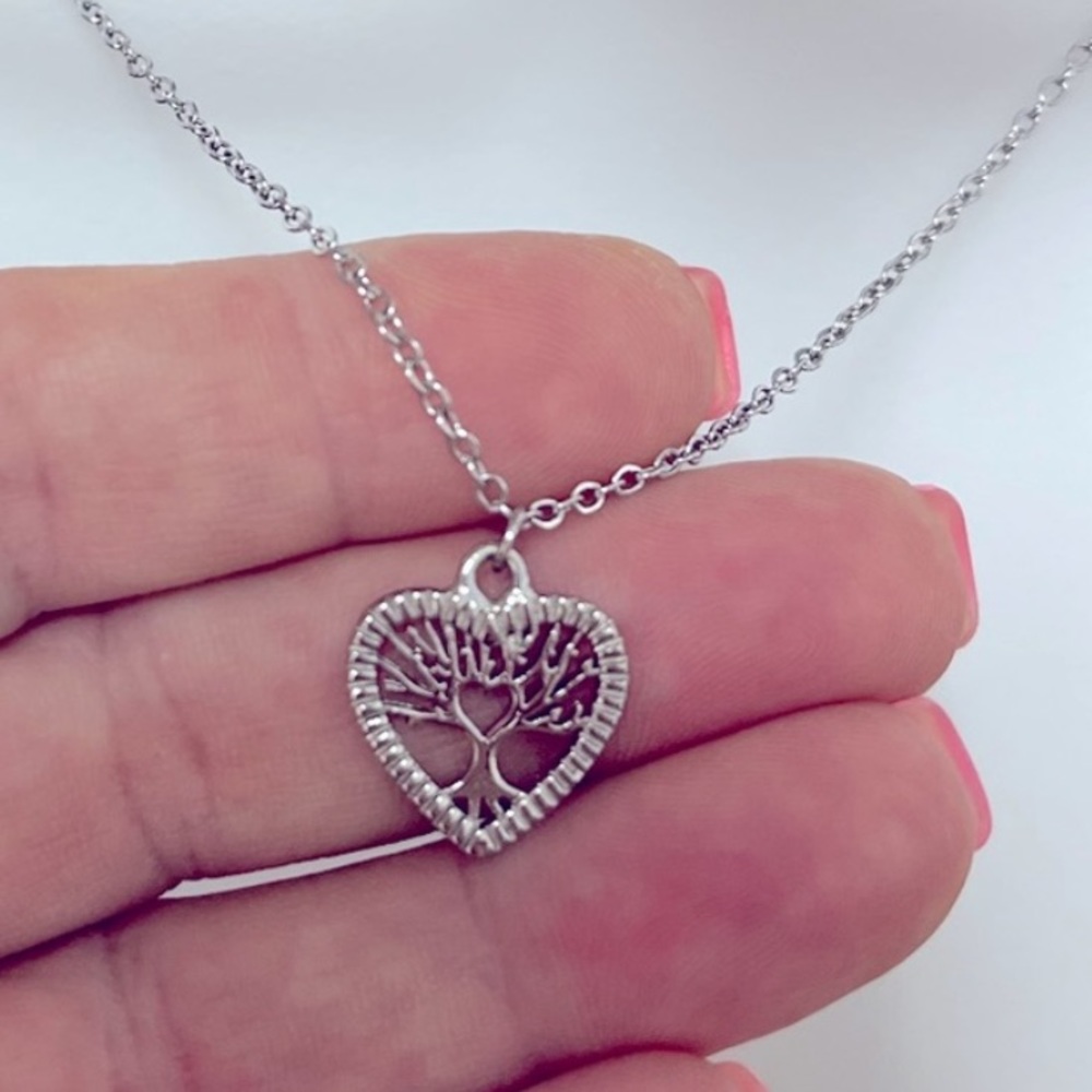 NWOT "Tree of Life" Stainless Steel Pendant Necklace
